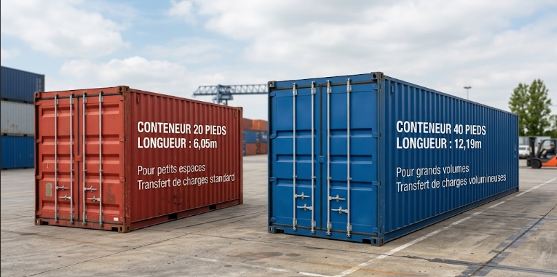 Conteneur 20 pieds vs 40 pieds : lequel choisir ?